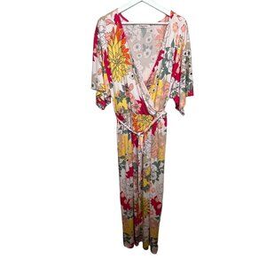 Harlow and Rose Dress Women Sundress Maxi Long Plus Size 2X Boho Floral Pink